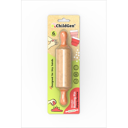 Childgen Merdane Ahşap - Pastel Turuncu Childgen Merdane Ahşap - Pastel Turuncu